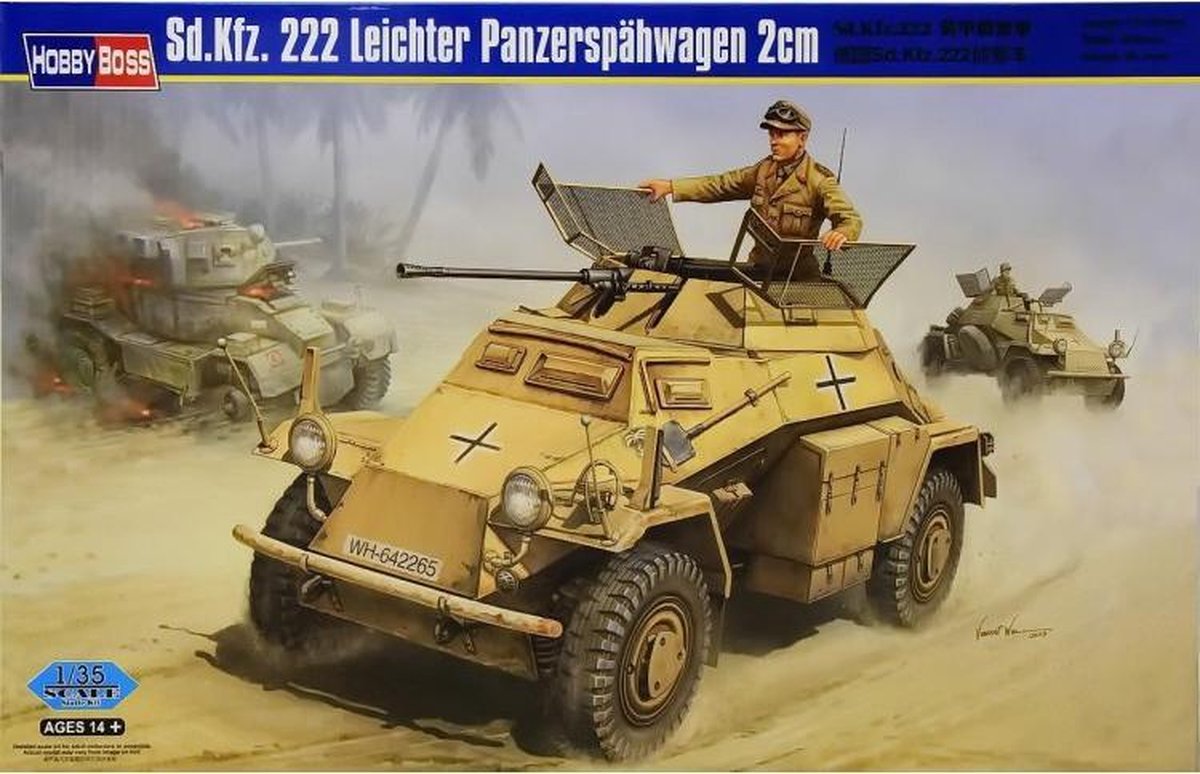2 Hobby Boss 82442 Sd.Kfz. 222 Leichter Panzerspähwagen 2cm 1/35
