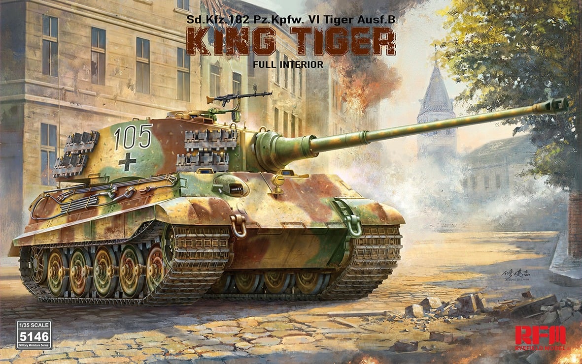 Rye Field Model 5146 Sd.Kfz. 182 Panzerkampfwagen VI Tiger Ausf. B German King Tiger Full Interior 1/35