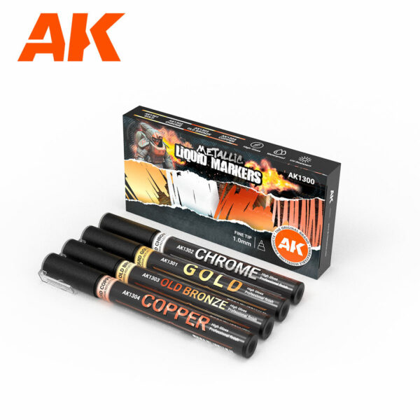 AK Interactive AK1300 Metallic Liquid Markers 