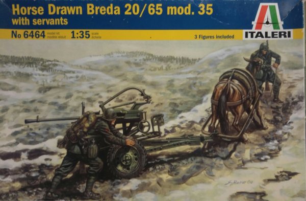 Italeri 6464 Horse Drawn Breda 20/65 mod. 35 w/ servants