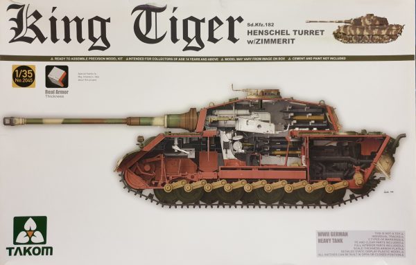 Takom 2045 King Tiger Henschel Turret w/Zimmerit 1/35