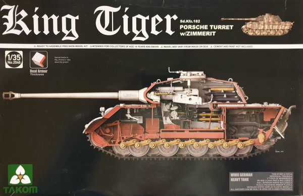 Takom 2046 King Tiger Porsche Turret w/Zimmerit 1/35