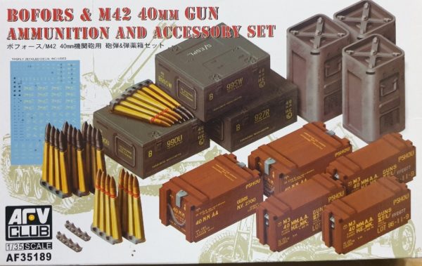 AFV Club 35189 Bofors & M42 40mm Gun Ammunition and Accessory Set 1/35