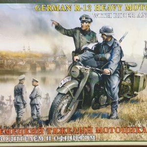 Zvezda 3632 German R-12 Heavy Motorcycle w/ Rider and Officer 1/35