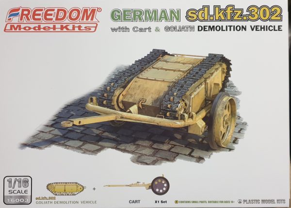 Freedom Model-Kits 16003 German Sd.Kfz. 302 Goliath Demolition Vehicle with Cart 1/16