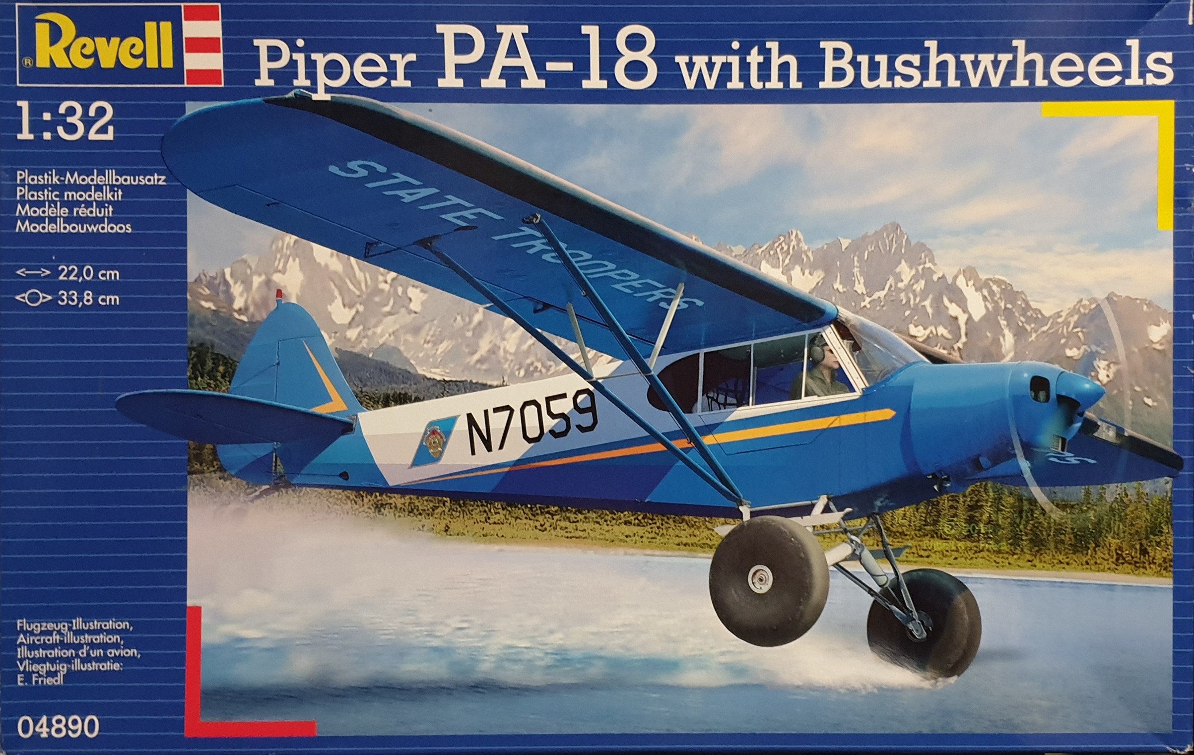 Revell 04890 Piper PA-18 Super Cub with Bushwheels 1/32 - Dutchmodelshop.nl