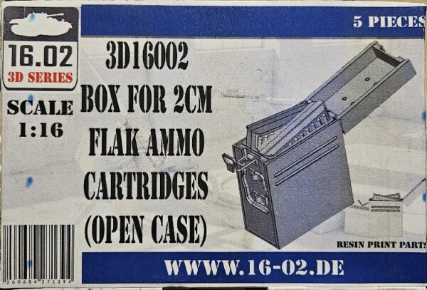 16.02  VK3D16002 Box for 2cm FlaK Ammo Cartriges (Open Case) 1/16