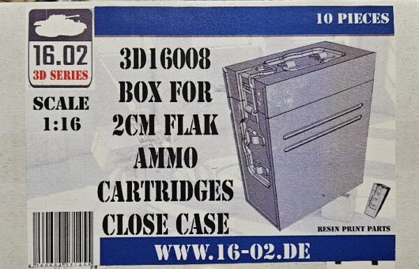 16.02  VK3D16008 Box for 2cm FlaK Ammo Cartridges Close Case 1/16