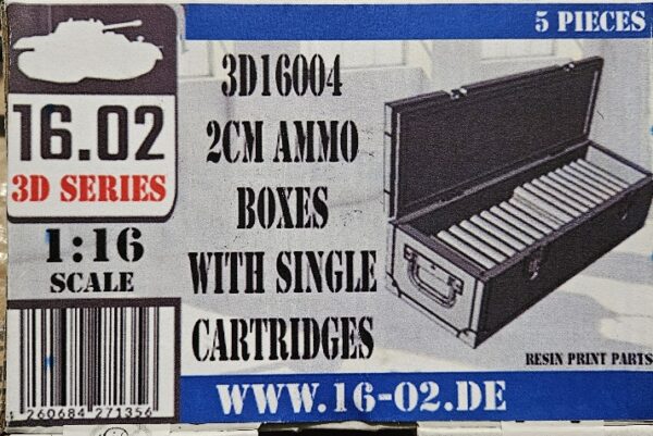 16.02  VK3D16004 2cm Ammo Boxes with Single Cartridges 1/16