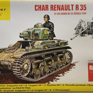 Heller 798 Char Renault R 35 et un Canon de 25 Modele 1934 1/35