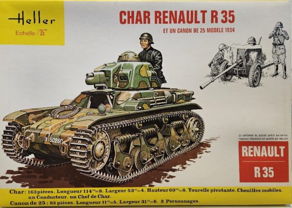 Heller 798 Char Renault R 35 et un Canon de 25 Modele 1934 1/35