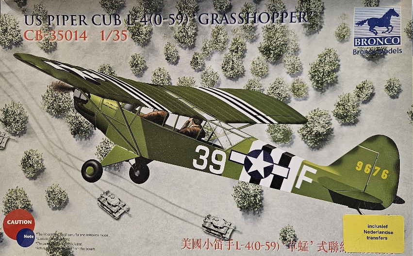 Bronco  CB-35014 US Piper Cub L-4 (0-59) "Grasshopper" Inclusief NL Decals 1/35