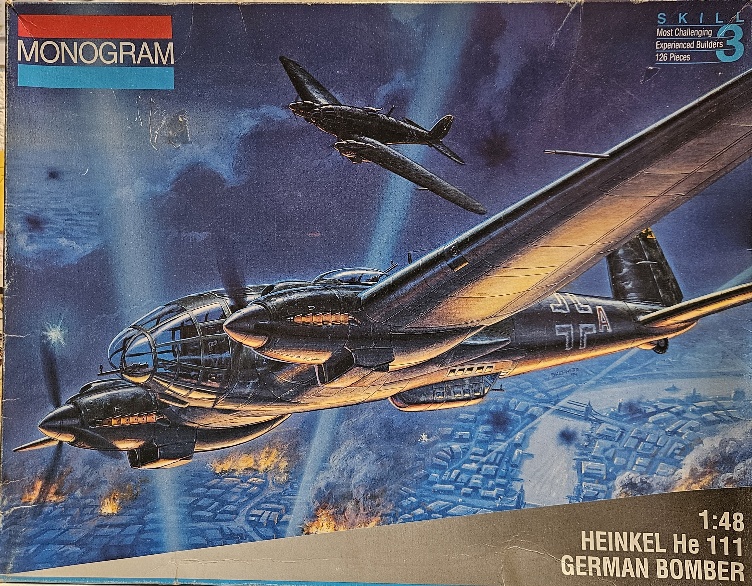 Monogram 5509 Heinkel He 111 German Bomber + 2 Decal sets - Resin Wheels - Etch set 1/48