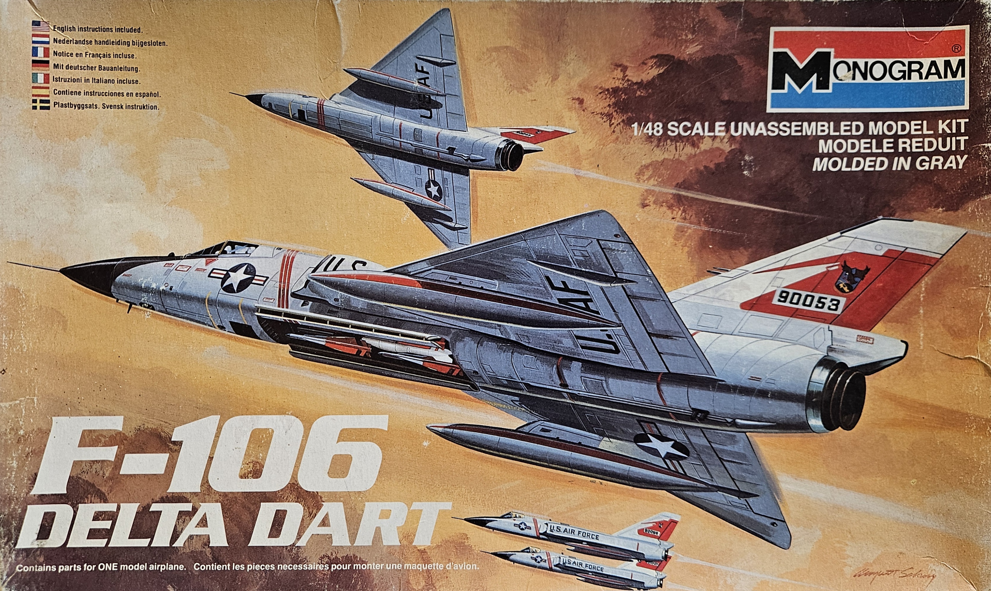 2 Monogram 5809 F-106 Delta Dart + Conversion Set for F-106B & Extra Decal set for F-106B 1/48