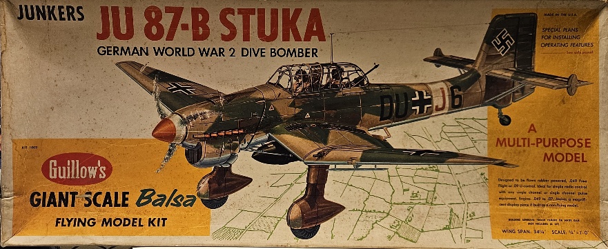 Guillow's 1002 Junkers JU 87-B Stuka German WW2 Dive Bomber Giant Scale