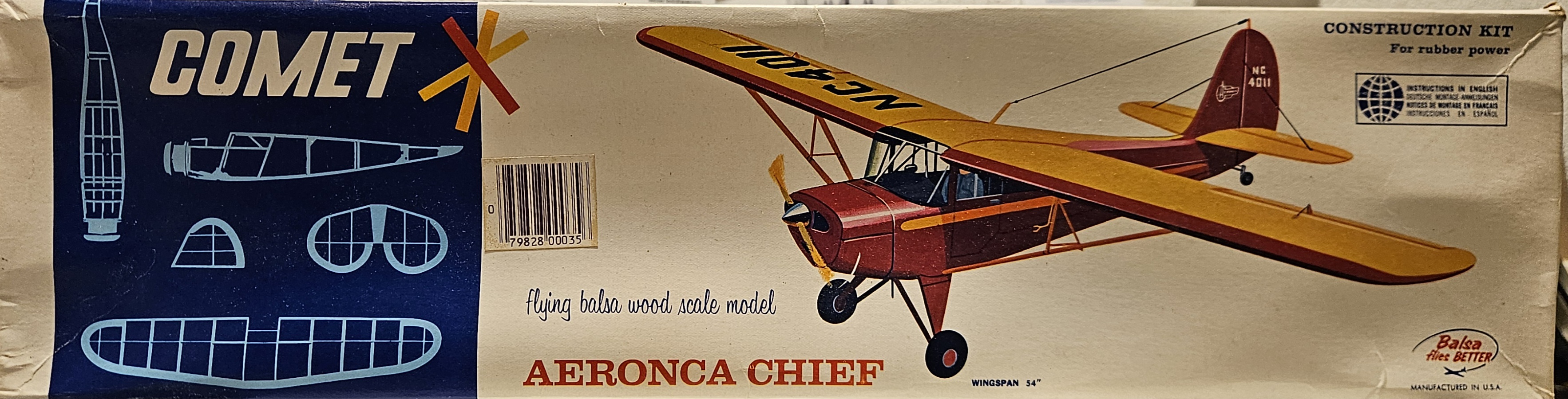 Comet Aeronca Chief flying Balsa Wood Model
