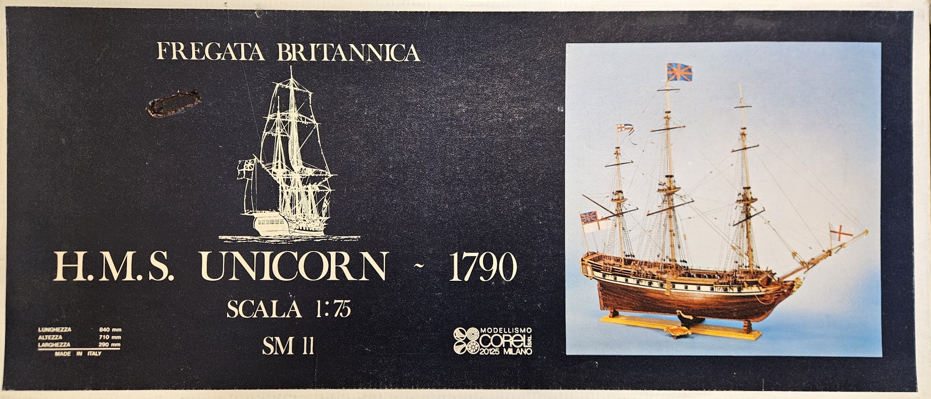 Corel no. SM 11 H.M.S. Unicorn - 1790 1/75