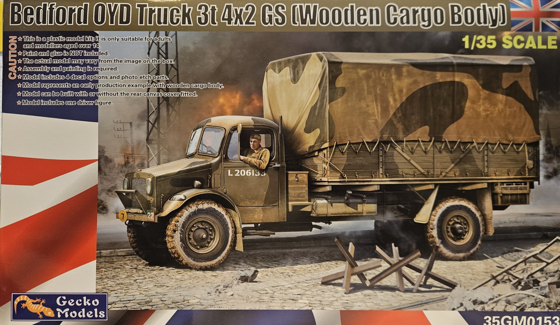 04 Gecko Models 35GM0153 Bedford OYD Truck 3t 4X2 GS (Wooden Cargo Body) 1/35