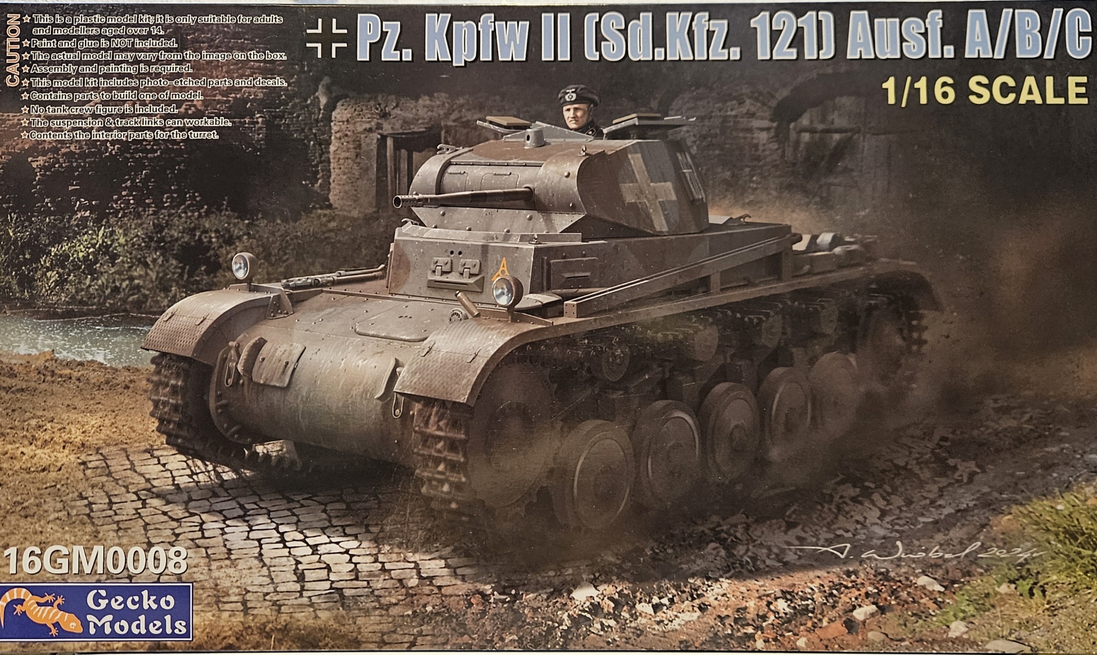 Gecko Models 16GM0008 Pz.Kpfw II (Sd.Kfz. 121) Ausf.  A/B/C 1/16