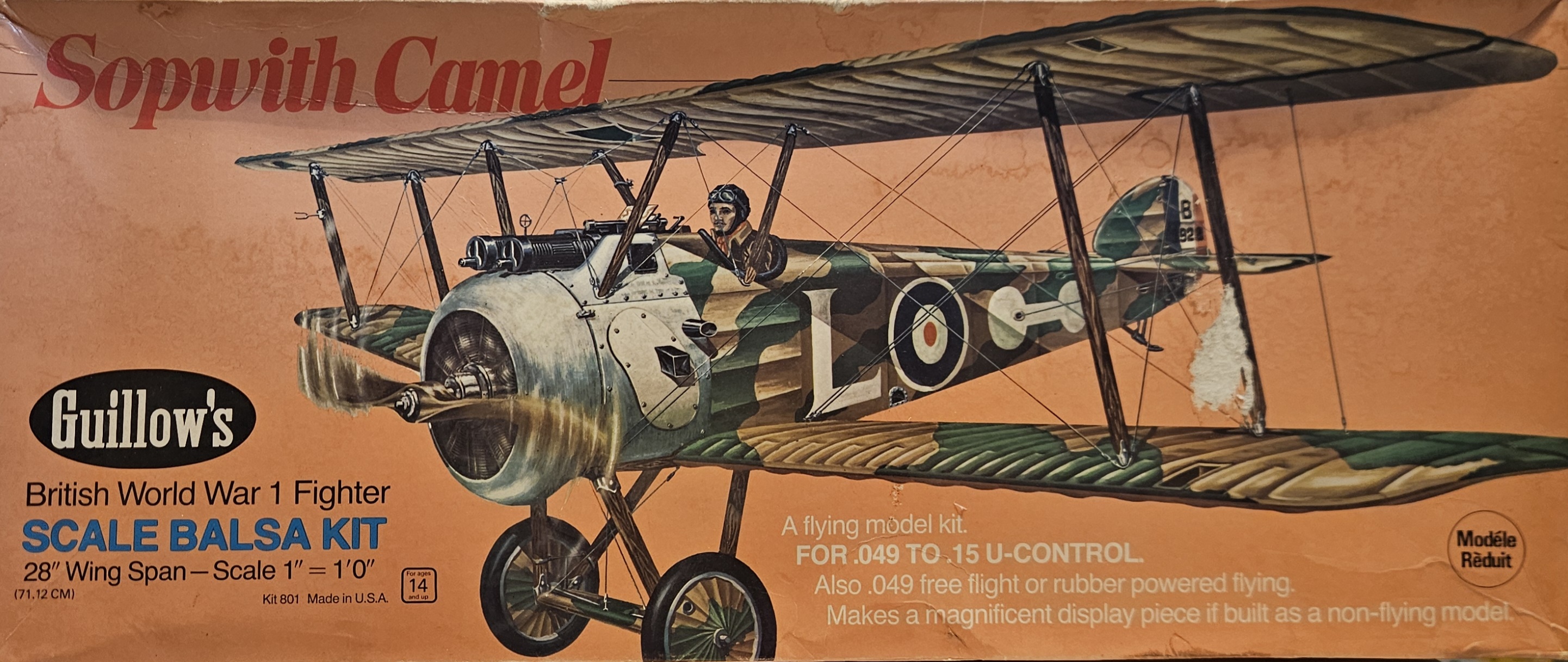 Guillow's 801 Sopwith Camel British WWI Fighter