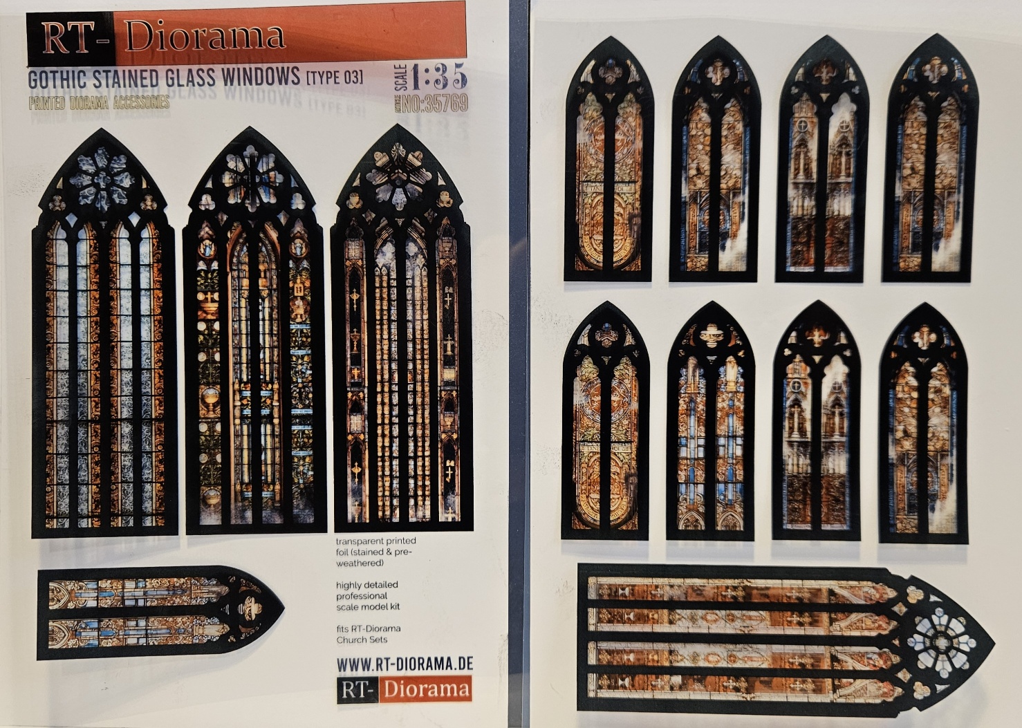 RT-Diorama 35769 Gothic Stained Glass Windows (type 03) 1/35