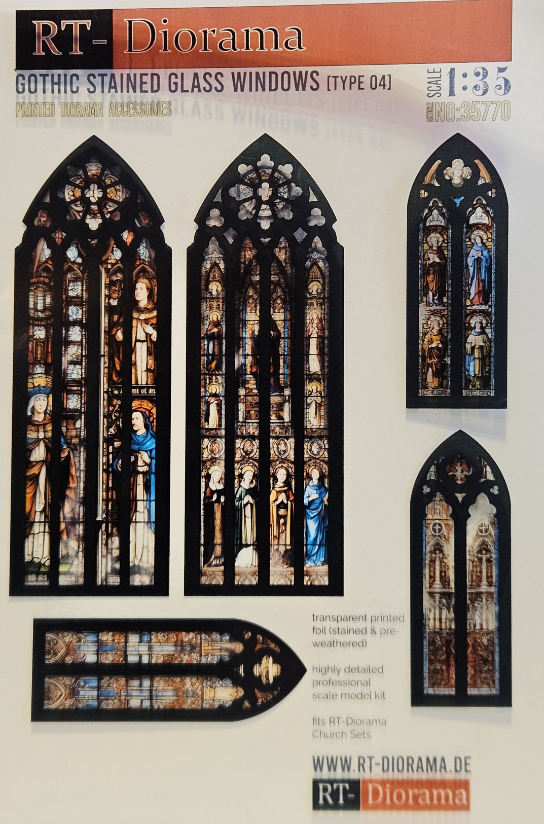 RT-Diorama 35770 Gothic Stained Glass Windows (type 04) 1/35