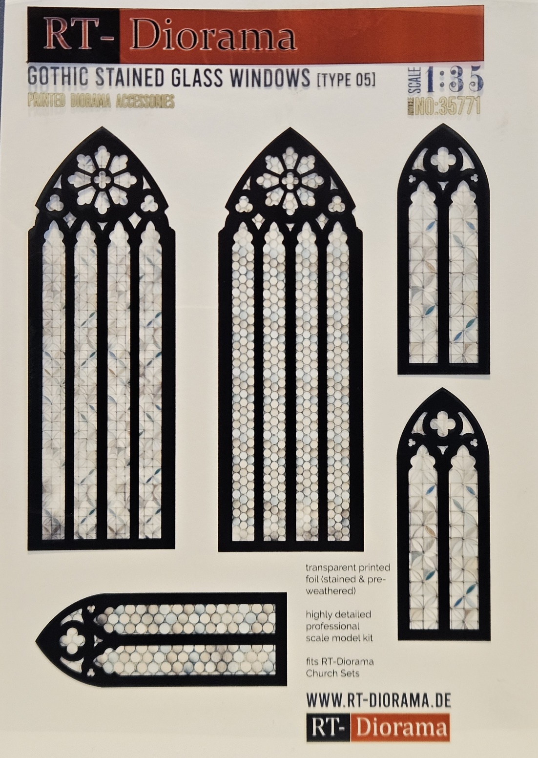 RT-Diorama 35771 Gothic Stained Glass Windows (type 05) 1/35