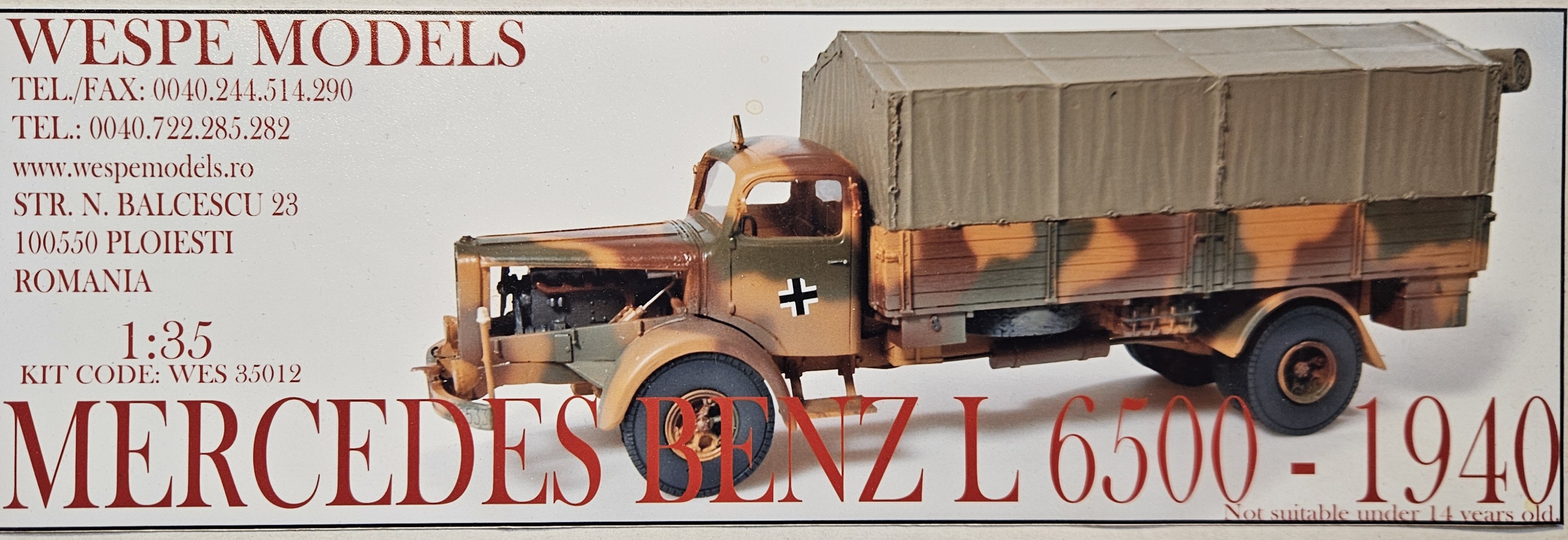 Wespe Models WES 35012 Mercedes Benz L 6500 - 1940 1/35