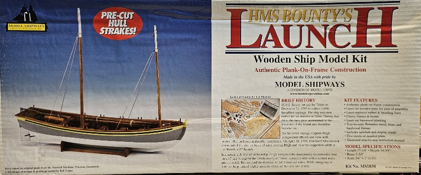 Model Shipways MS1850 HMS Bounty's Launch Wooden Ship Model Kit 1/16