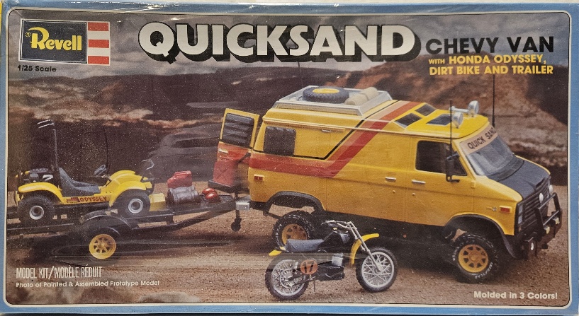 Revell 7403 Quicksand Chevy Van with Honda Odyssey, Dirt Bike and Trailer 1/25