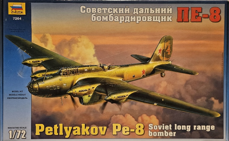 Zvezda 7264 Petlyakov Pe-8 Soviet Long Range Bomber 1/72