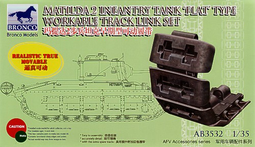 Bronco AB3532 Matilda 2 Infantry Tank 'Flat' Type Workable Track Link Set 1/35