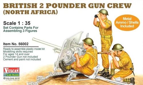 Vulcan 56002 British 2 Pounder Gun Crew (North Africa) 1/35