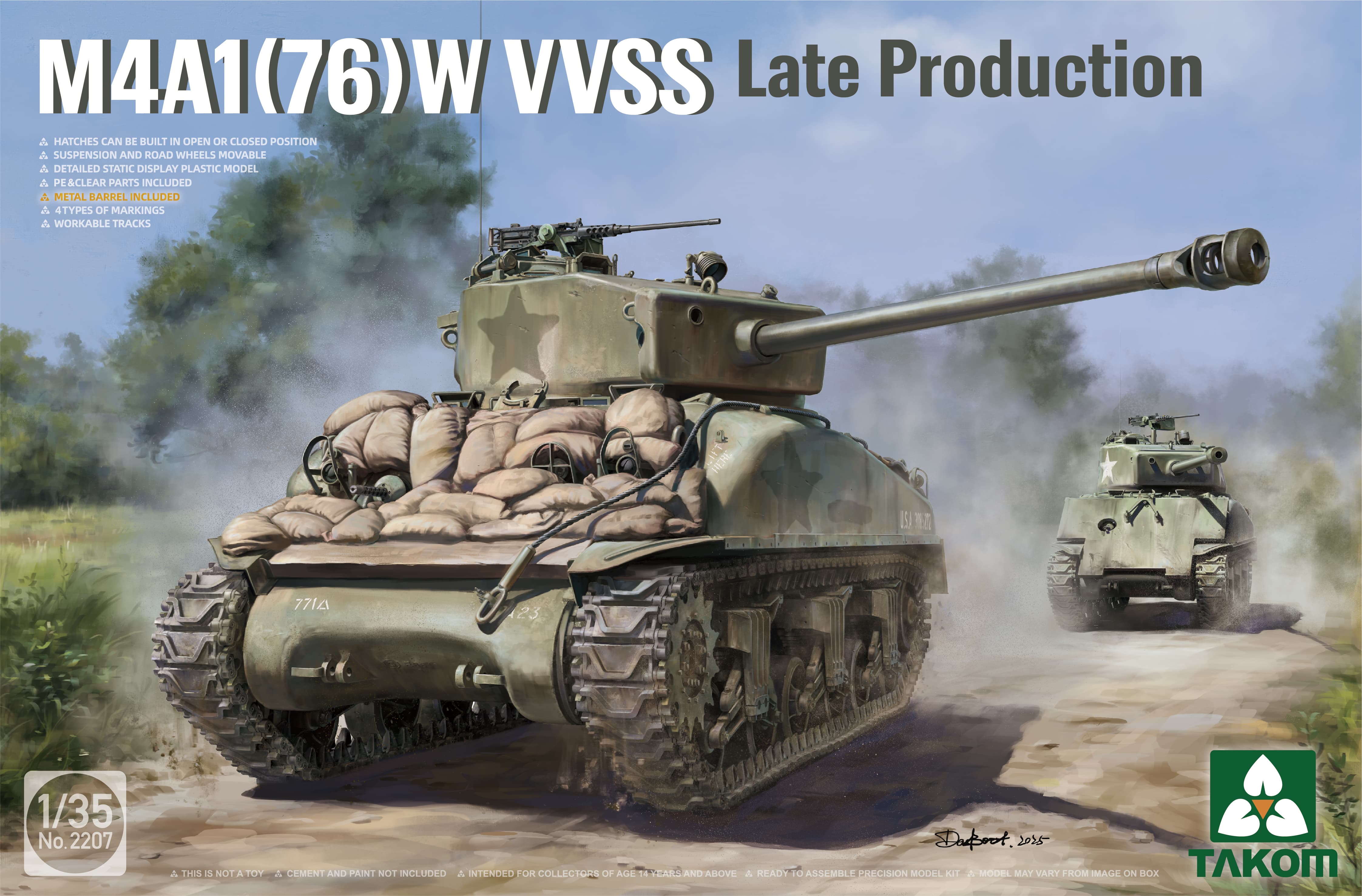 02 Takom 2207 M4A1 (76) W VVSS Late Production 1/35