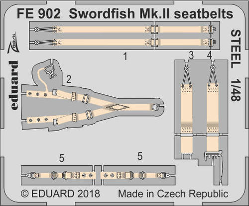 Eduard FE902 Swordfish Mk. II Seatbelts STEEL 1/48