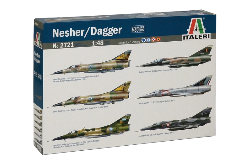 Italeri 2721 Nesher / Dagger Decals for 6 Versions incl. B.A.F. 1/48