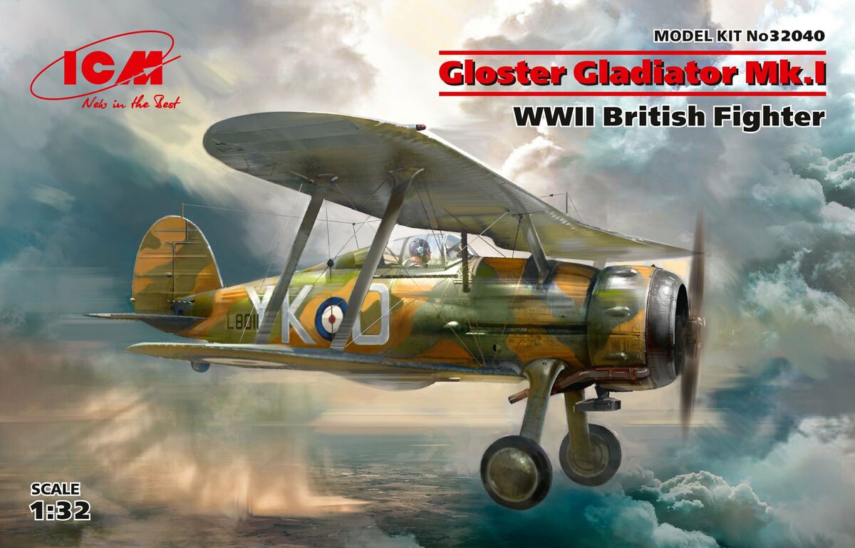 3 ICM 32040 Gloster Gladiator Mk.I WWII British Fighter 1/32