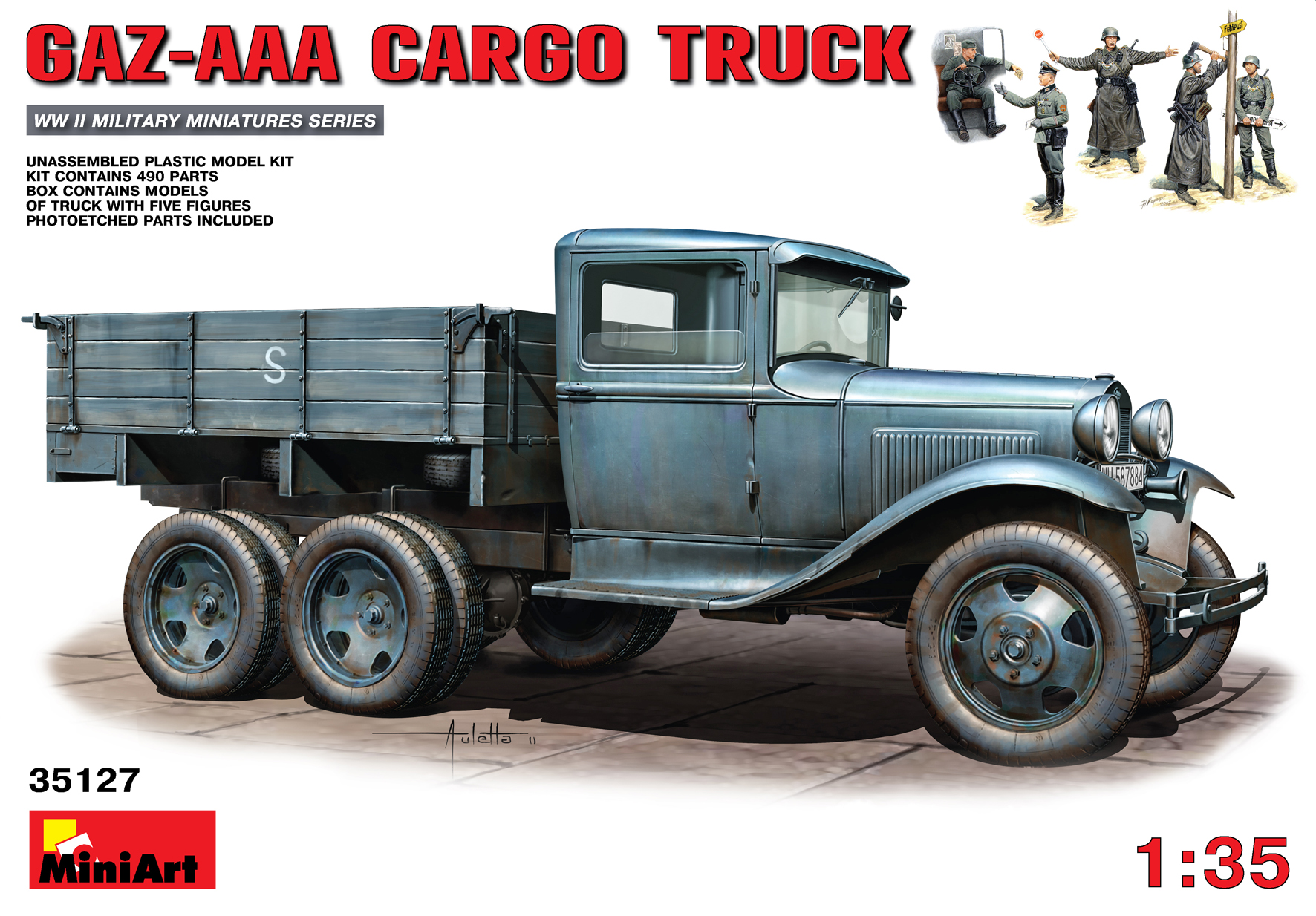 4 MiniArt 35127 GAZ-AAA Cargo Truck w/ 5 figures 1/35 OPRUIMING