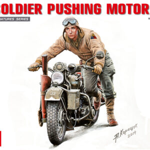 MiniArt 35182 U.S. Soldier Pushing Motorcycle 1/35