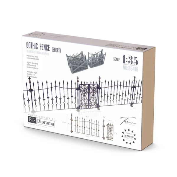 RT-Diorama 35418 Gothic Fence (short) 1/35