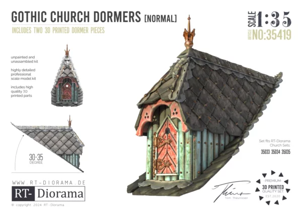 RT-Diorama 35419 Gothic Church Dormers Normal (-30-35) 1/35