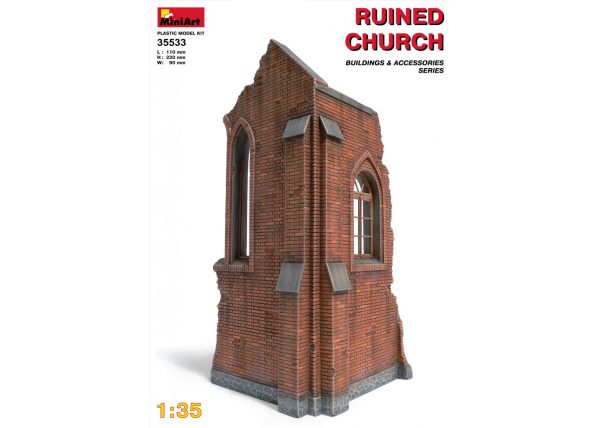 MiniArt 35533 Ruined Church incl. Unicornmodels Stained Glass set 1/35