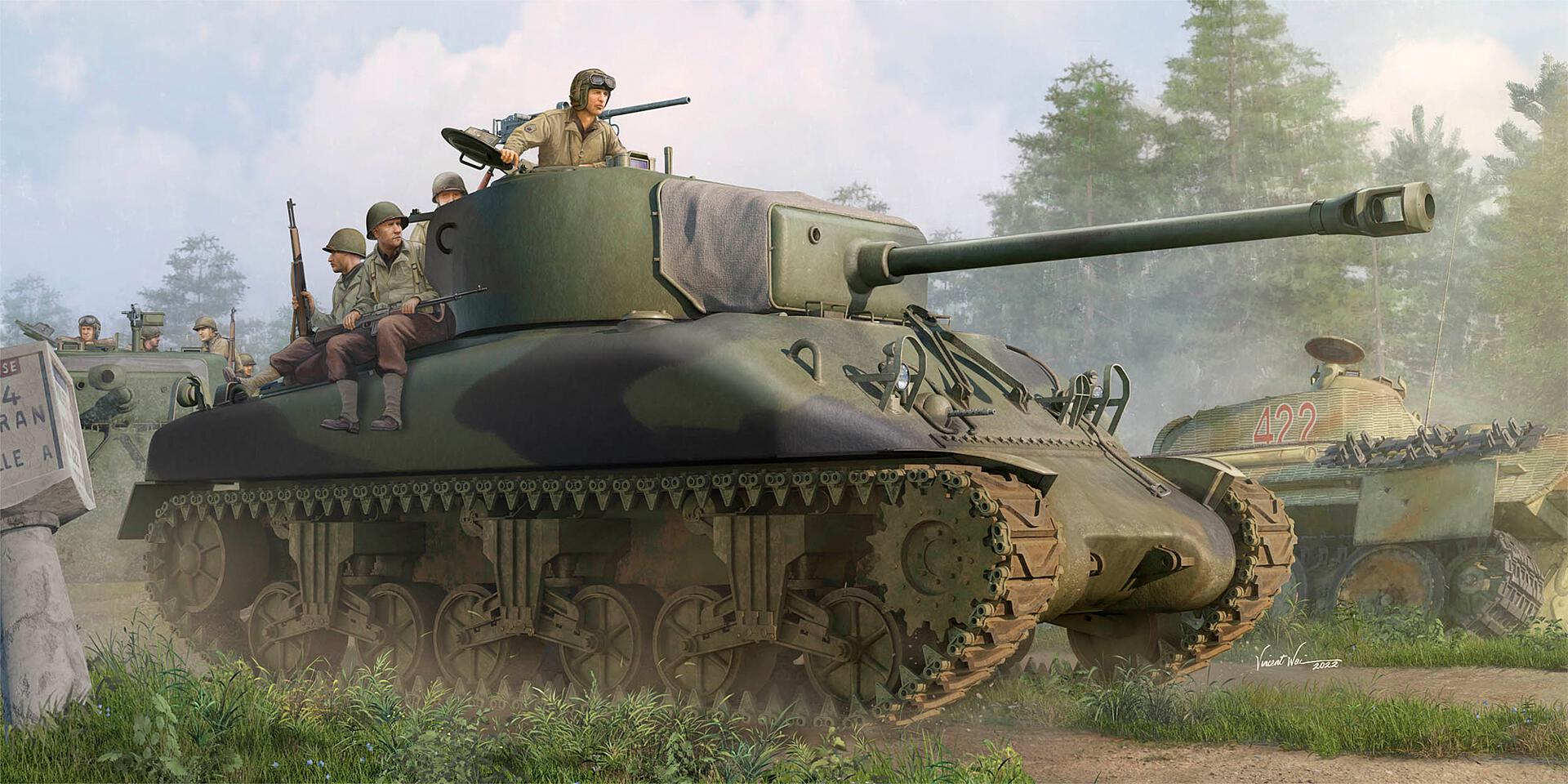 05 I Love Kit 61616 M4A1 (76)W Sherman Medium Tank - Late 1/16