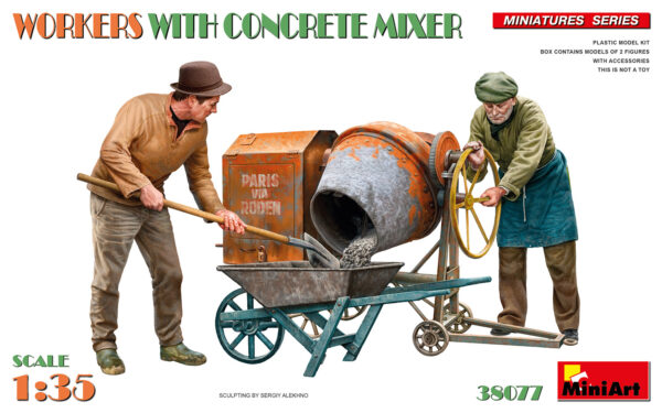 MiniArt 38077 Workers with Concrete Mixer 1/35