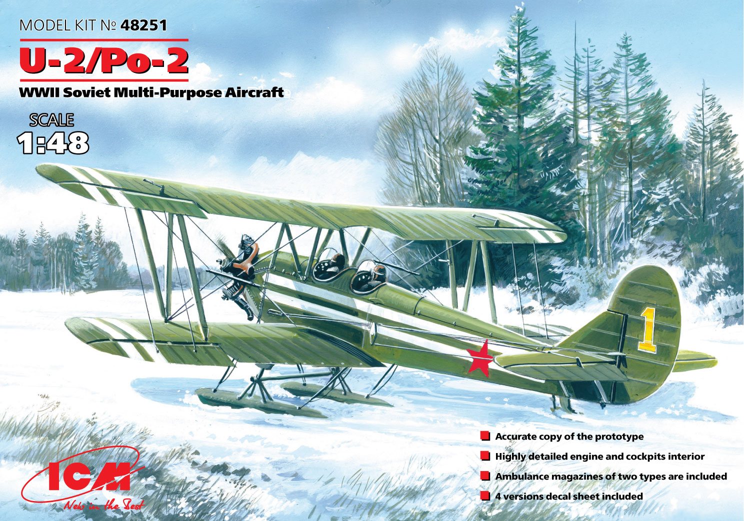 ICM 48251 U-2 / Po-2 WWII Soviet Multi-Purpose Aircraft 1/48