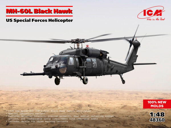 ICM 48360 MH-60L Black Hawk US Special Forces Helicopter 1/48