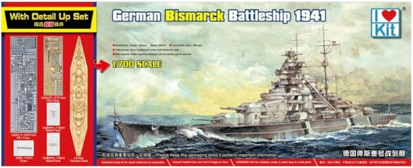 I Love Kit 65701 German Bismarck Battleship 1941 "Top Grade Model Kit" 1/700