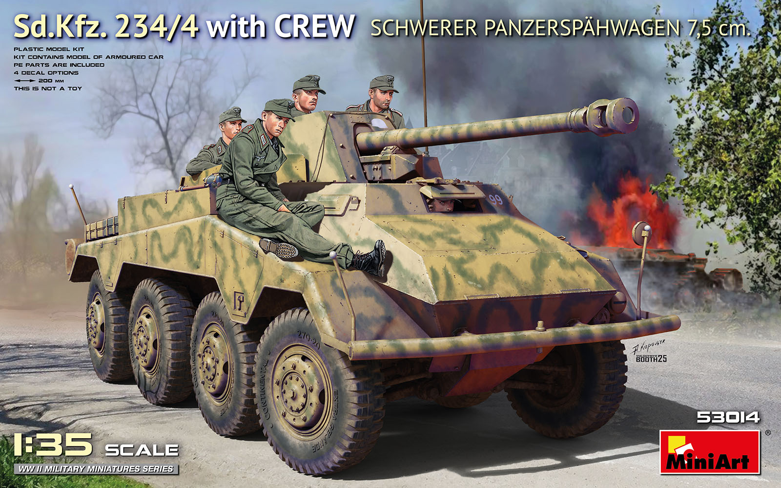 MiniArt 53014 Sd.Kfz. 234/4 with Crew Schwerer Panzerspähwagen 7,5 cm 1/35