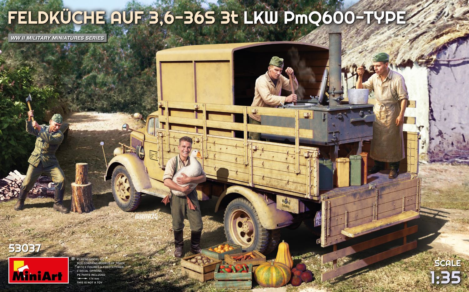 05 MiniArt 53037 Feldküche auf 3,6-36S 3t LKW PmQ600-Type 1/35