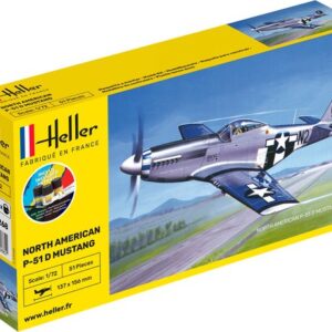 Heller 56268 North American P-51 D Mustang Set incl verf, lijm , penseel. 1/72